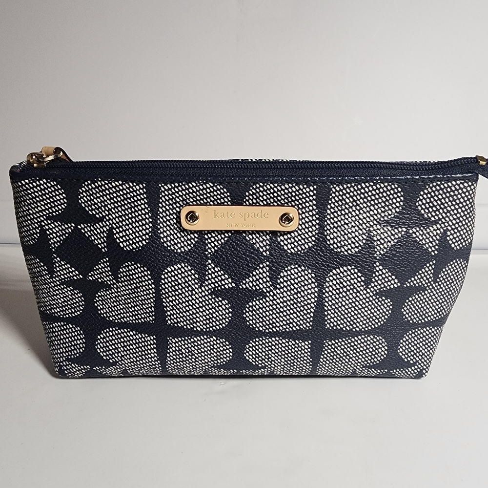 Kate Spade Navy and Cream Cosmetic Bag